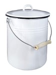 Karl Kruger Waste Bin with Lid, White, 10 Litre