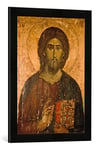 Kunst für Alle 'Encadré Image de Peinture Icône de Christ Le Sauveur/hilendar, d'art dans Le Cadre de Haute qualité Photos Fait Main, 40 x 60 cm, Noir Mat