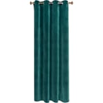 1PC Rideau Occultant avec œillets Rideaux en Velours de 300 g/m² Tombé Lourd de Fenêtre Thermique, 140x245 cm Vert foncé - Woltu