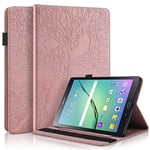 Succtopy Coque Samsung Galaxy Tab S2 9,7 Pouces (SM-T810/T815/T815/T819) PU Cuir Cover Tablette Housse de Protection Galaxy Tab S2 9,7" Porte-Crayons Portefeuille Tablet Étui Samsung Tab S2 -Rose Gold