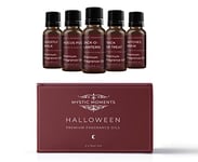 Mystic Moments | Halloween Fragrance Oil Gift Starter Pack 5x10ml | Ghostly Walk, Hocus Pocus, Jack-O-Lantern, Trick or Treat, Witches Brew | Perfect as a Gift