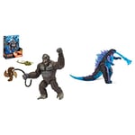 MonsterVerse MNG18000 Skull Island 6'' Ferocious Kong with Helicopter & Chain Propeller, Single, Multicolor & Godzilla vs Kong 6" HK BATTLE Godzilla w/Heat Ray,Multicolor,MNG12000