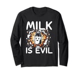 Fun Lactose Intolerant Vintage Milk Dairy Is Evil Long Sleeve T-Shirt