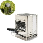 Grill D'extérieur En Acier Inoxydable Intégré, Poêle À Bois Pliable, Barbecue De Camping Portable, Mini Poêle À Bois Léger