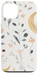 iPhone 13 Whimsical Boho Watercolor Wildflowers Moon Insects Design Case