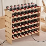 Range bouteille Porte-Bouteilles en Bois, Casier à Vin Range Bouteille, étagère à Bouteille en 6 Etages pour 48 Bouteilles de vin, 903081cm