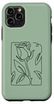 Coque pour iPhone 11 Pro Roses noire abstraite dessin minimaliste Line Art