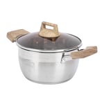 Stainless Steel Stockpot Soup Pot Gas Induction Cooker Compatible With Glass Lid