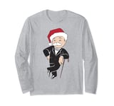 Monopoly Christmas Rich Uncle Pennybags Santa Hat Portrait Long Sleeve T-Shirt