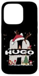 Coque pour iPhone 14 Pro Chemise de Noël Hugo avec nom Hugo pour Noël amusant