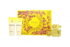 VERSACE YELLOW DIAMOND GIFT SET 90ML EDT + 100ML B/L + 100ML S/G + 5ML EDT. NEW