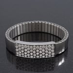 Unisex Silver Plated Swarovski Crystal Flex Tennis Bracelet - 20cm Length