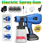 800ML Cordless High Pressure Spray Gun Paint Sprayer For Makita Battery UK