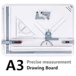 Preciva A3 Planche à Dessin, Drawing Board Metric System 51 x 36.5 cm, A3 Planche à Dessin Table à Dessin Architecte avec Mouvement Parallèle, Angle Réglable