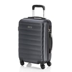 ITACA - Rigid Suitcase Medium Size - ABS Medium Suitcase 65cm Hard Shell Suitcase - Lightweight 20kg Suitcase with Combination Lock - Lightweight and Resistant Travel, Anthracite