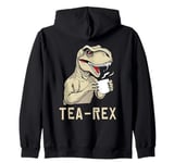 Funny Tea Rex Tee Dinosaur Design Tea Drinking Lover Graphic Zip Hoodie