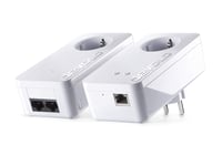 Devolo dLAN 550 + – Adaptateur pour réseau CPL Powerline 500 Mbps, Port LAN, série, amplificateur de Signal WiFi, Range + Blanc