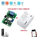 Tuya Wifi Smart Home Ouvre-porte de garage 12V 24V 220V Module d¿interrupteur autobloquant pour Alexa Google Home Smartlife APP - Type DC 7-32V #B