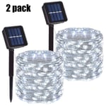 (7M 50LEDWhite 2PC) 7m Solar Led Light Outdoor Festoon Led Lamppu Solar Garden Outdoor Fairy Garland String Joulukoristeet 4321pakkaus