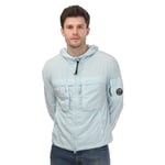 C.P. Company Mens Chrome-R Hooded Jacket in Light Blue - Size Medium