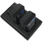 Battery x2 NP-FW50 1080mAh & BC-TRW type USB LCD Dual Charger for Sony