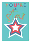 Embossed You're A Star Any Occasion Card Foiled Portobello Greeting Cards