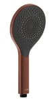 WENKO Pomme de Douche Watersaving Wood, douchette à économie d'eau, Aspect Bois élégant en Plastique, économie d'eau et Confort Total avec 3 Types de Jets, raccord Universel ½, Ø 12 cm, Marron/Noir