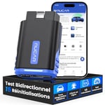 OBD2 Bluetooth Français, MUCAR DriverScan Valise Diagnostic Auto Multimarque, Outils de Diagnostic sans Fil pour Tous Les Systèmes, Tests Bidirectionnels, Tests de Performance du Moteur (DS)