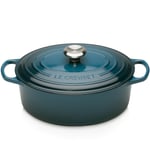 Le Creuset Signature Cast Iron Oval Casserole Dish - 27cm - Deep Teal