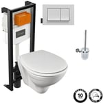 Pack WC suspendu sans bride JACOB DELAFON Patio + porte balai Eo