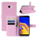 Samsung Galaxy J4 Plus - Læder cover / pung - Pink