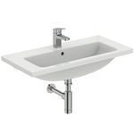 Ideal Standard I.LIFE S Lavabo Plan, Vasque, Profondeur Réduite, 80 x 38,5 x 18 cm, Salle de Bain Toilette, Fixation Mur, Céramique, Blanc, Percé 1Trou pour Robinet, T458901