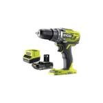 Pack RYOBI Perceuse-visseuse R18DD3 - 18V One+ - 1 Batterie 2.0Ah - 1 Chargeur rapide