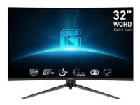 MSI G32CQ5P - LED-skärm - spel - böjd - 31.5 - 2560 x 1440 WQHD @ 170 Hz - VA - 250 cd/m² - 3000:1 - 1 ms - 2xHDMI, DisplayPort - svart metallic