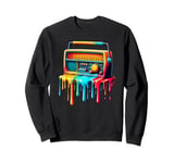 Dripping Paint Art Vintage Radio Antique Radios Sweatshirt