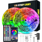 20m LED-lampor Bluetooth RGB-lampor LED-bandlampor med 44-tangenters fjärrkontroll musiksynkronisering färgförändrande LED-stämningsremsa