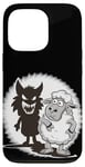 iPhone 13 Pro Unique Comic Sheep and Wolf Shadow for a Sheep Lover Case