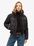 Superdry Ripstop Padded Bomber Jacket, Black Grid