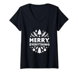 Womens Merry Everything Festive Christmas Cheer V-Neck T-Shirt