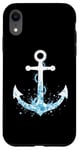 iPhone XR vintage sailing boat nautical white anchor blue watercolor Case