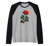 Cute Red Roses Flower Gardening Red Flower Valentines Day Raglan Baseball Tee