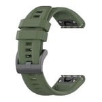 För Garmin Fenix 3 Hr 26mm Silicone Sport Pure Color Watch Band Dark Green