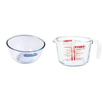 Pyrex Glass Bowl 3.0L, pack of 1 & Glass Measuring Jug, Transparent, 1 Litre