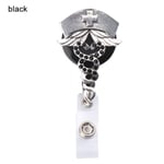 1 Pcs Badge Holder Nurse Id Name Card Key Ring Black