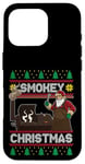 Coque pour iPhone 16 Pro Père Noël grillé au barbecue sur Smoker Ugly Smokey Christmas