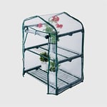 La Briantina Serre à 2 étagères pour terrasses et balcons, Structure en métal et bâche en PVC Transparent/Vert, 69 x 49 cm - H 92 cm, SER07395A