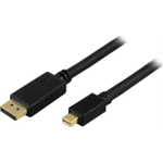 Deltaco DP-1111 DisplayPort-kabel 1 m Mini DisplayPort Sort