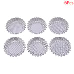 1/6 st Återanvändbar rostfritt stål Cupcake Egg Tart Form Rund Pas 6Pcs