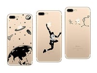 NOVAGO Compatible avec iPhone 7 Plus, iPhone 8 Plus (5,5'') Coque Gel Souple Solide avec Impression Fantaisie (3 Coques, Pack # 9)