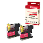 NOPAN-INK - x2 Cartouches compatibles pour BROTHER LC 121 XL LC121XL Magenta (Vase) pour Brother DCP J 132 W J 152 W J 172 W J 552 DW J 752 DW MFC-J 2